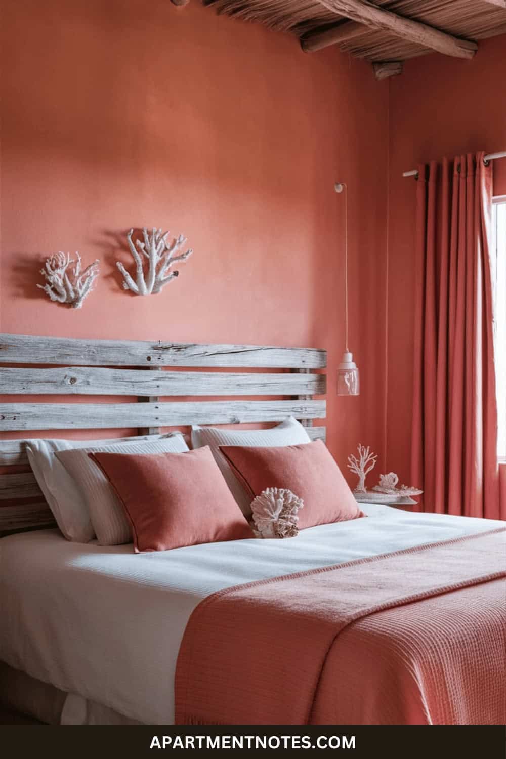 Textured Headboard Furniture For Apartment With Coastal Decor