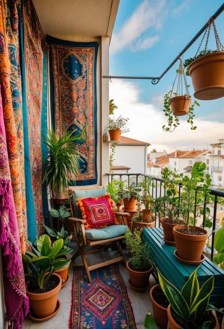 View of 9 Bohemian Inspired Apartment Balcony Decor Ideas - Apartment Notes