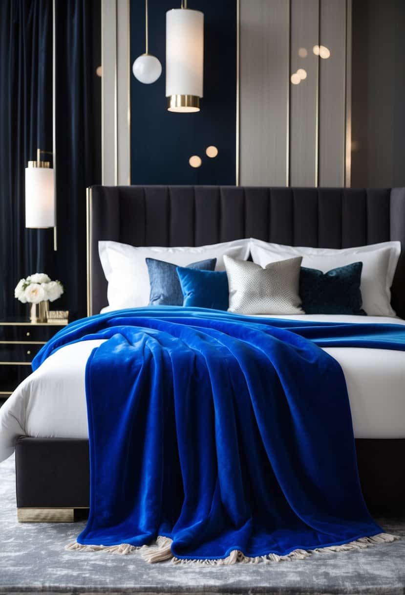 20 Royal Blue Black and Silver Bedroom Decor Ideas: Elegant Glamour ...