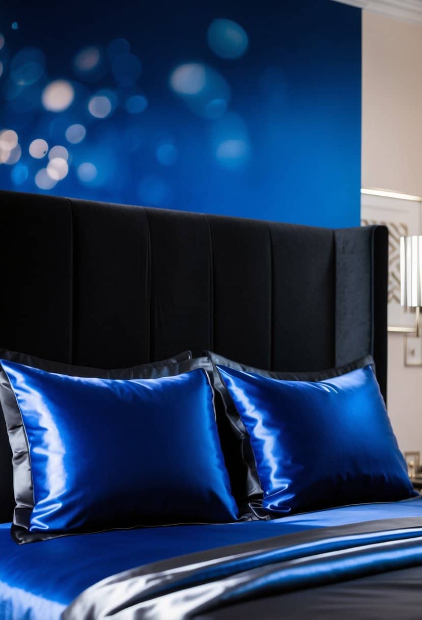 20 Royal Blue Black and Silver Bedroom Decor Ideas: Elegant Glamour ...