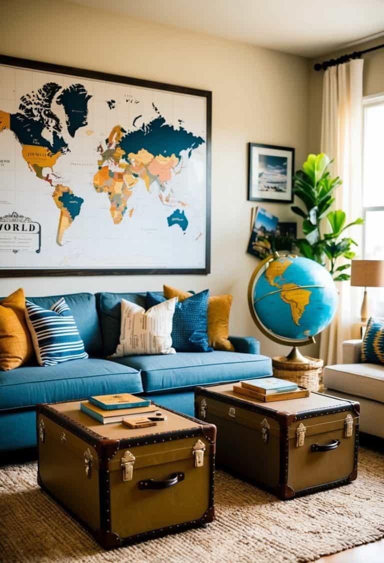 20 Travel-Inspired Living Room Decor Ideas - Apartment Notes