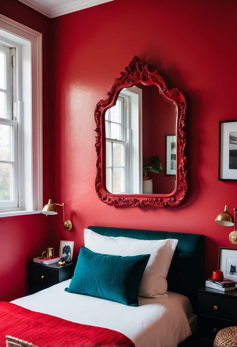 Image showcasing 20 Small Red Bedroom Decor Ideas - Apartment Notes