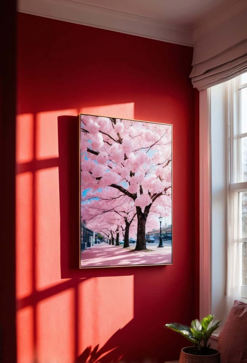 Beautiful view of Small Red Apartment Decor