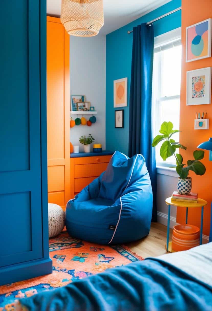 20 Orange and Blue Bedroom Decor Ideas: Vibrant Combos - Apartment Notes