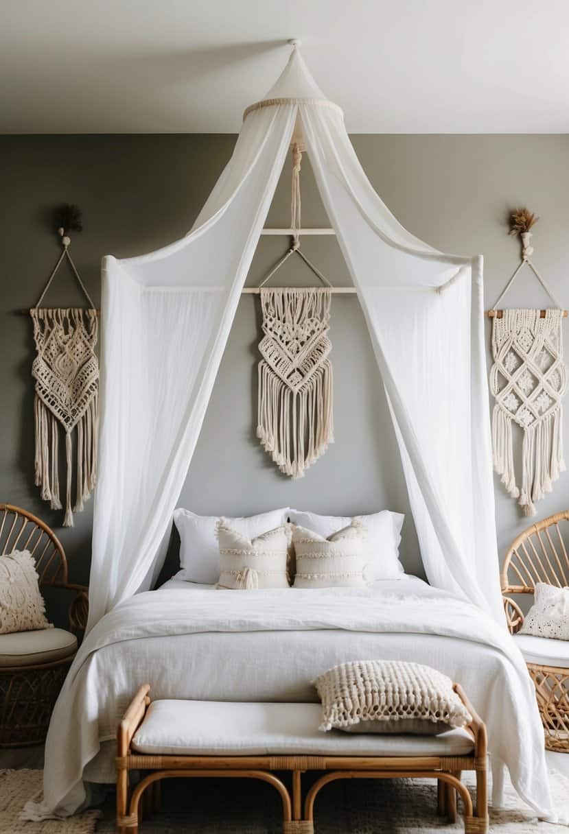 20 White Boho Bedroom Decor Ideas - Apartment Notes