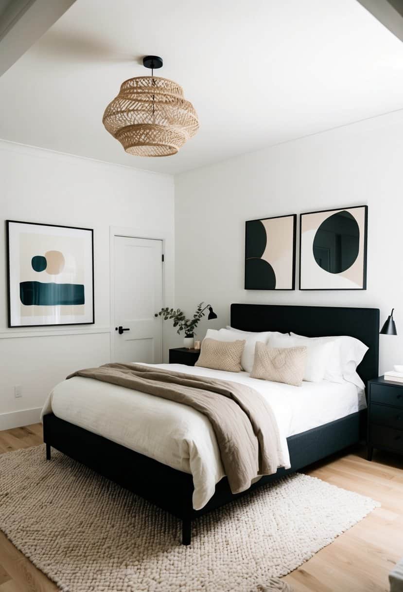 20 Boho White and Black Bedroom Decor Ideas - Apartment Notes