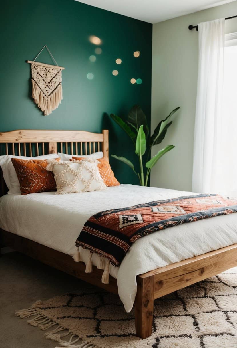 20 Boho Decor for Bedroom with Green Walls - Apartment Notes
