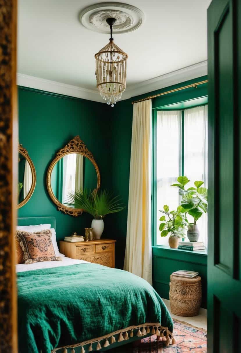 20 Boho Decor for Bedroom with Green Walls - Apartment Notes