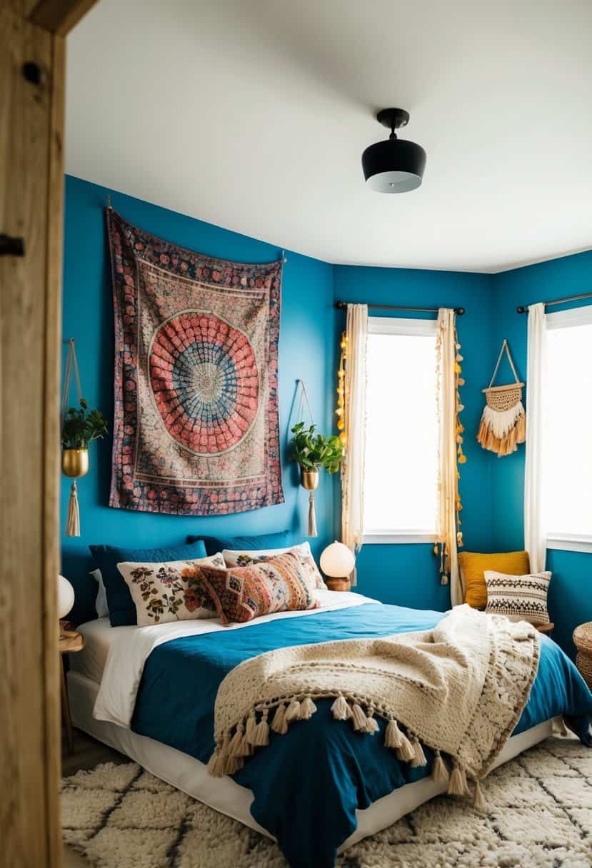 20 Boho Decor for Bedroom with Blue Walls