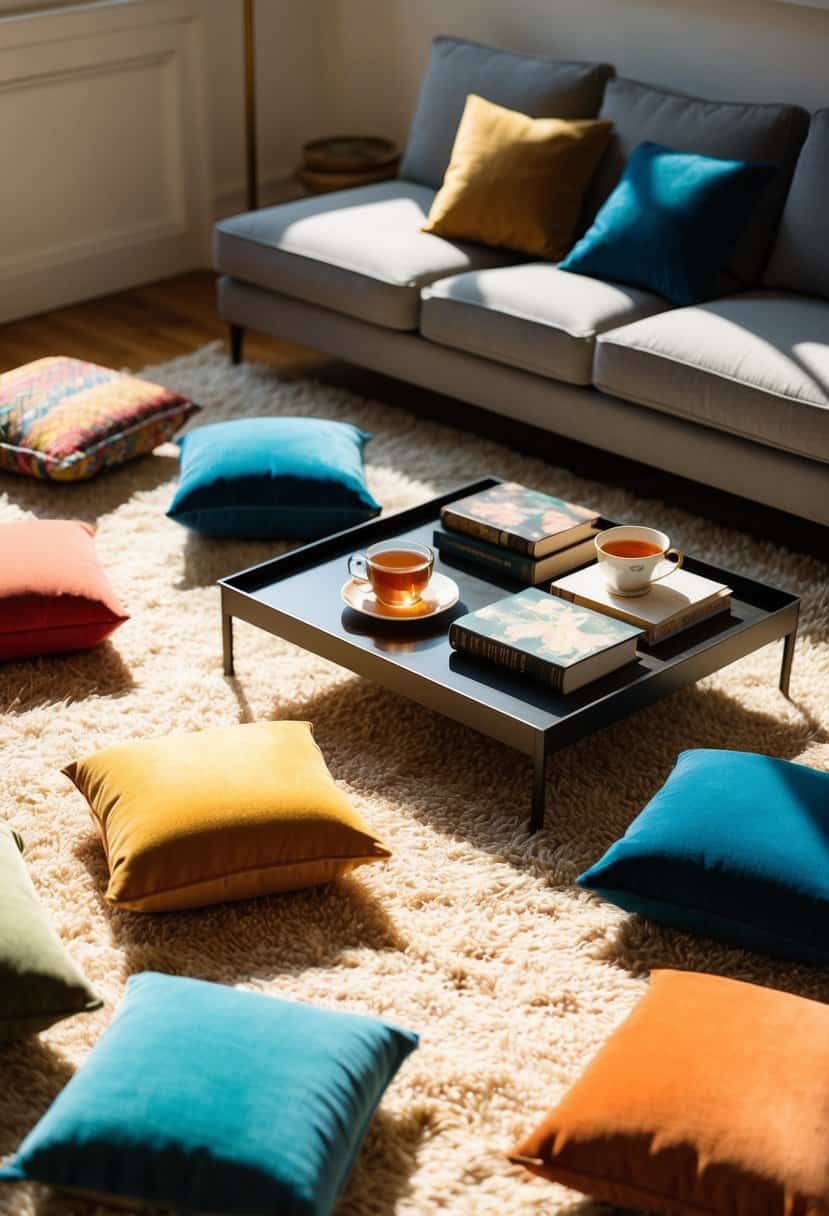10 Floor Seating Ideas for Small Living Room - Apartment Notes