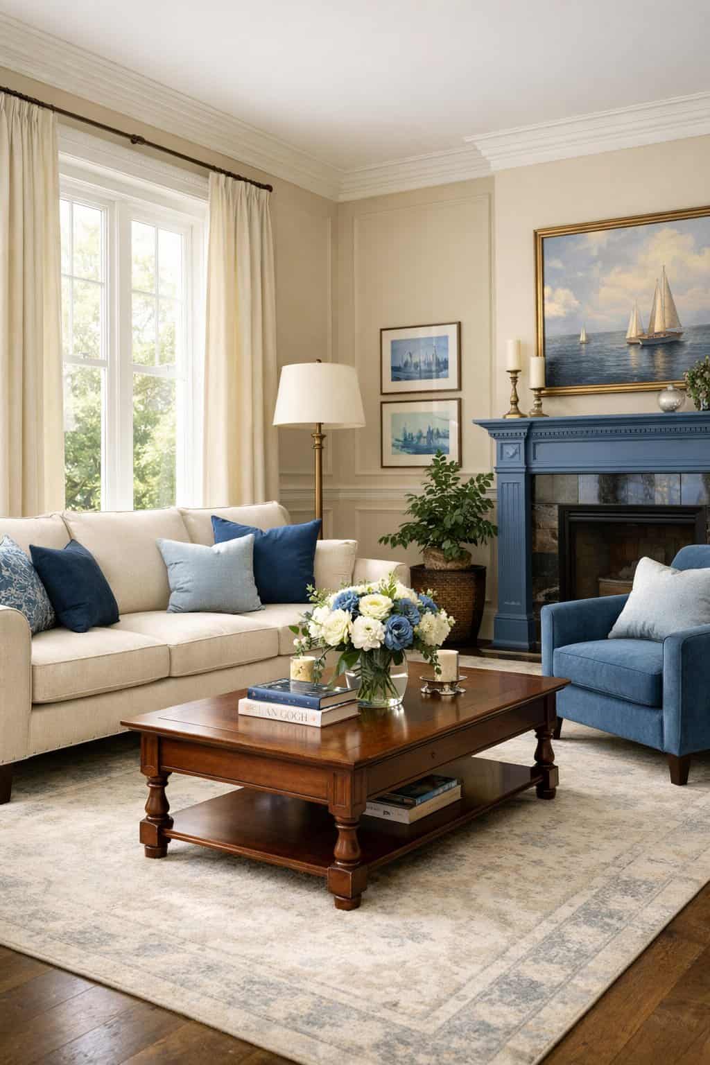 20 Blue and Cream Living Room Ideas for Classic Elegance