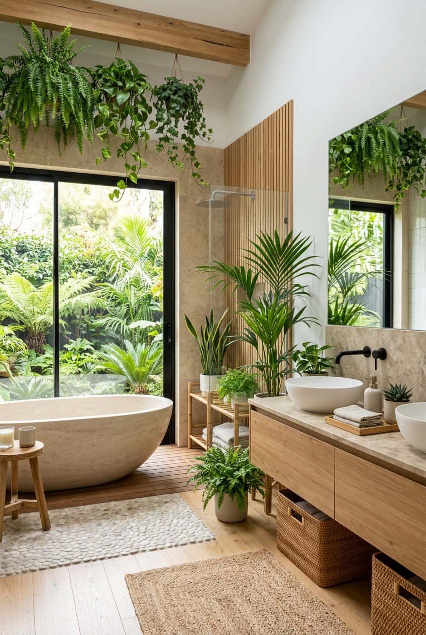 20 Nature-Inspired Bathroom Ideas to Bring the Outdoors In