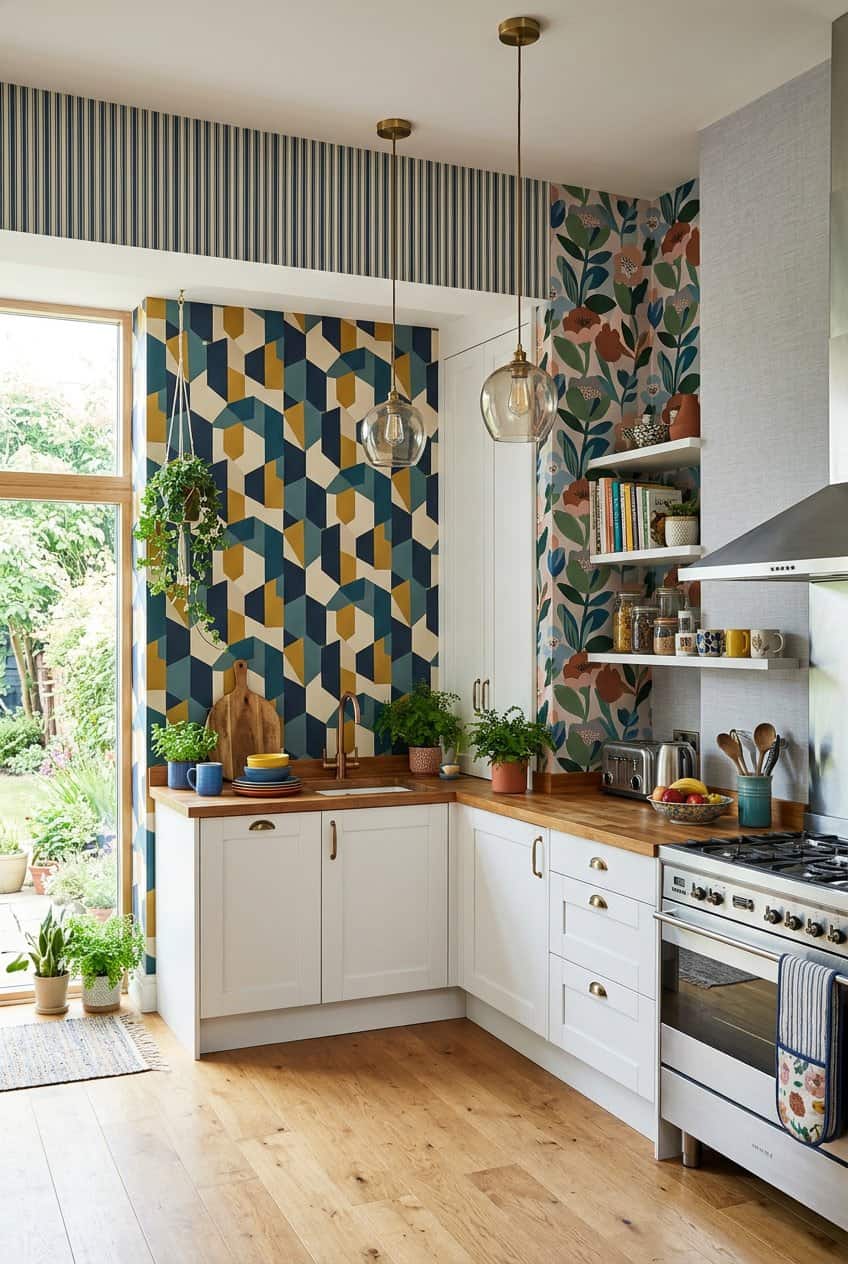 18 Kitchen Wallpaper Ideas to Add Pattern and Personality