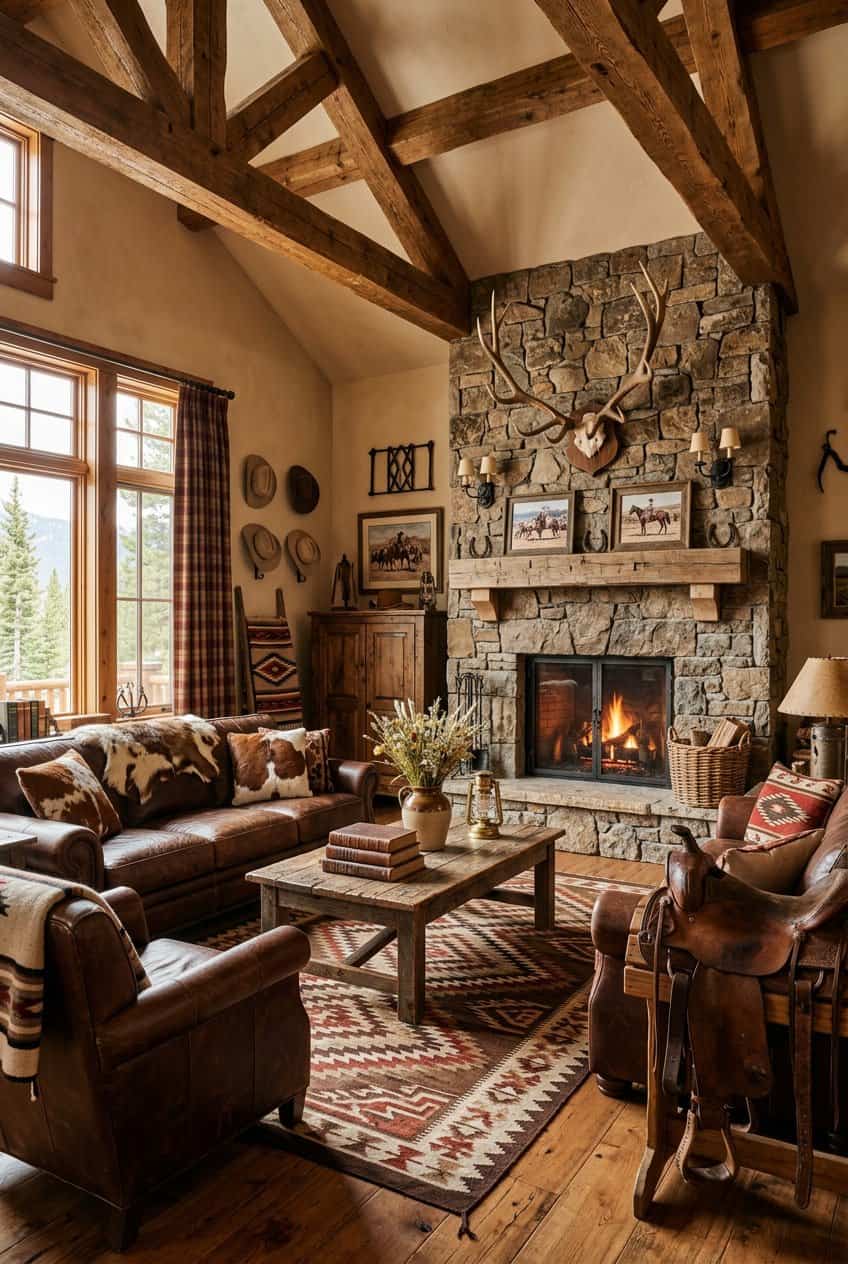 20 Western Living Room Decor Ideas for Cowboy Charm