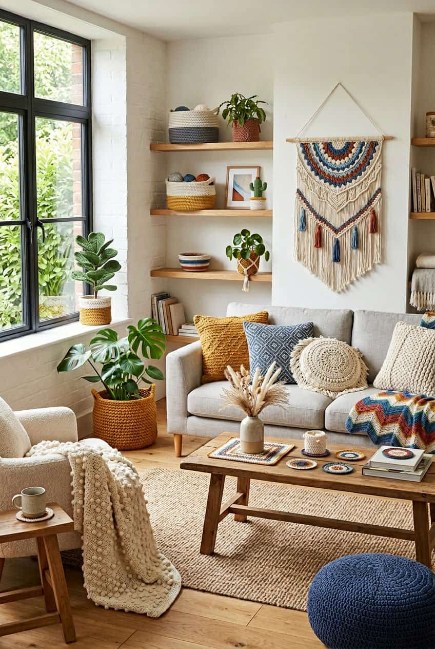 20 Crochet Room Decor Ideas for Handmade Texture
