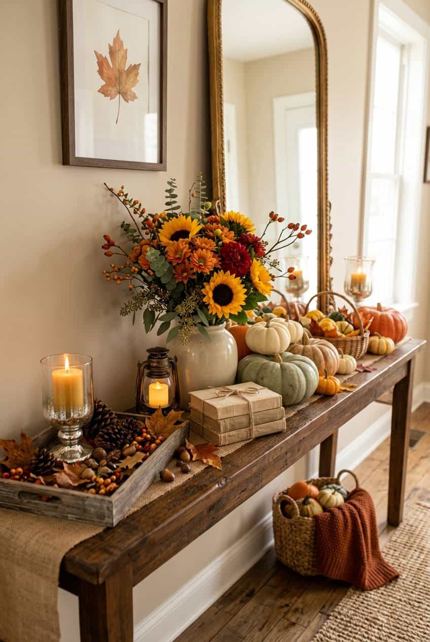 20 Fall Entry Table Decor Ideas for Welcoming Entryways