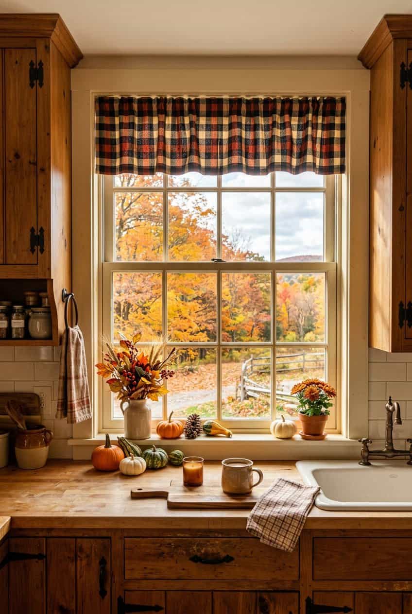 15 Fall Kitchen Window Decor Ideas for Seasonal Views