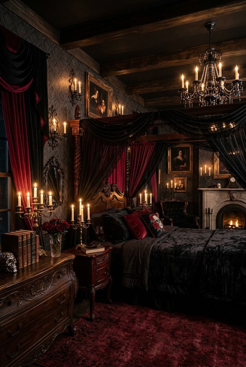 20 Vampire Aesthetic Room Ideas for Gothic Romance