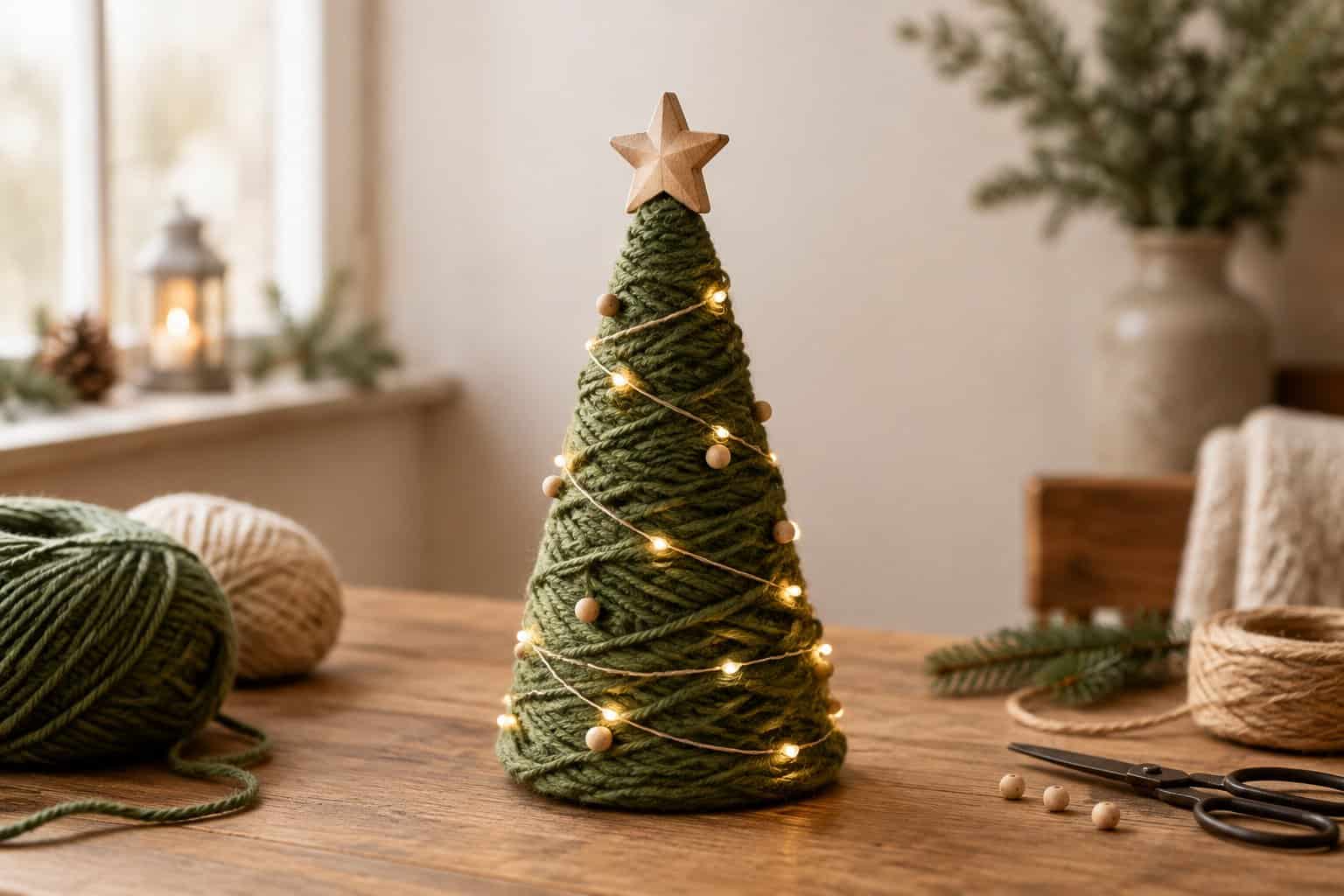 How to Make a Rustic Yarn Christmas Tree