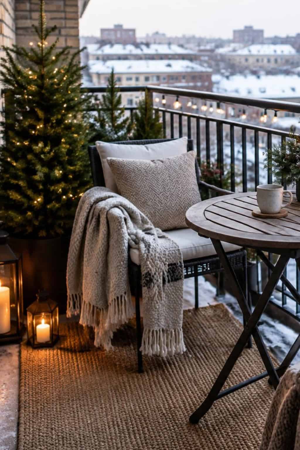 18 Winter Balcony Ideas for Apartments That Feel Cozy